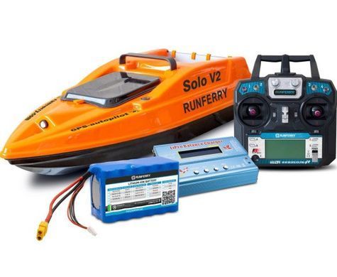 Короповий кораблик Runferry SOLO V2 + GPS (9+1) Orange Автопілот + Ехолот Lucky FF918