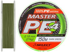 Шнур Select Master PE 150 м. 0.16 мм 19 кг. (темн.-зел.)