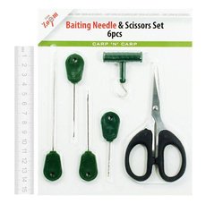 Набір CarpZoom Baiting Needle & Scissors Set, 6pcs