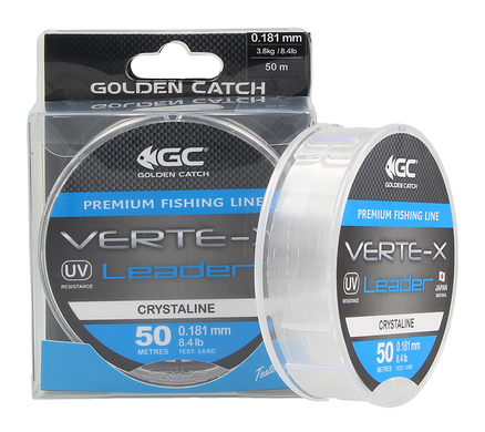 Волосінь Golden Catch Verte-X Leader CRL 50 м., 0.165 мм NEW 2021