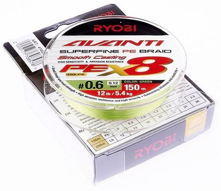 Шнур Ryobi Avanti X8 GR 150м. PE0.6 (0.12 мм.)