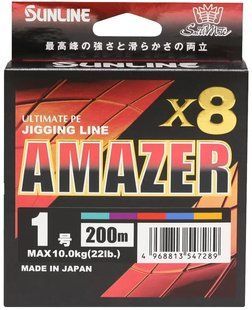 Шнур Sunline SM Amazer X8 200m (multicolor) #0.8 19lb/8.6kg