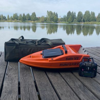 Короповий кораблик Runferry SOLO V2 + GPS (9+1) Orange Автопілот + Ехолот Toslon TF520